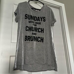 ‘Sundays were made for church and brunch’ Women’s Small  Graphic Tee